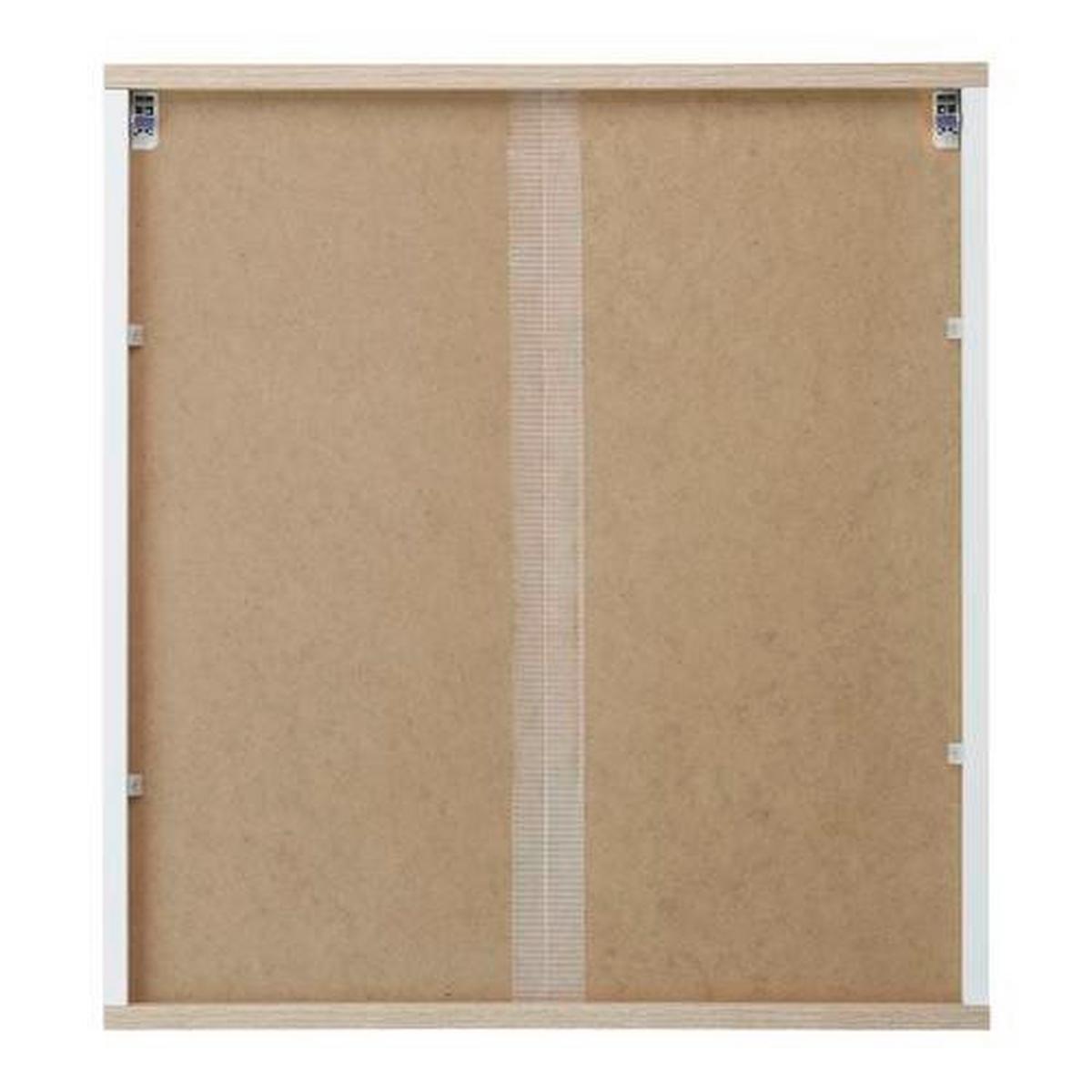 Spiegelschrank Yasmin 2-Türig BxHxT: 60x65x13,9cm Offenes Fach - Eichefarben/Weiß, Basics, Glas/Holzwerkstoff (60/65/13,9cm) - MID.YOU