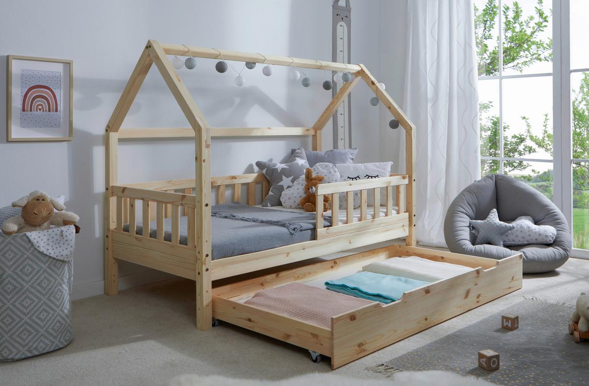 Hausbett Kay - Naturfarben, MODERN, Holz/Textil (80/160cm) - MID.YOU