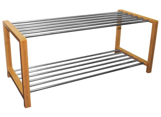Regál Na Boty Larissa - barvy chromu/přírodní barvy, Moderní, kov/dřevo (83/34/34cm) - James Wood Regál Na Boty Larissa - barvy chromu/přírodní barvy, Moderní, kov/dřevo (83/34/34cm) - James Wood
