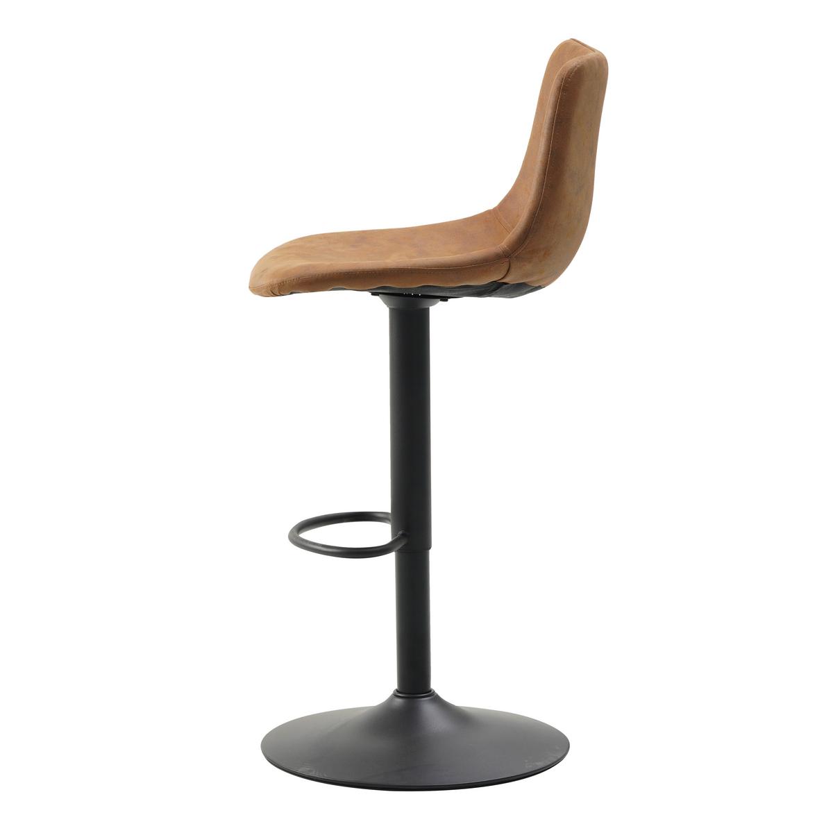 BARHOCKER-SET Glenn Cognac B: 45cm - Cognac/Schwarz, Basics, Textil/Metall (45/90/52cm) - MID.YOU