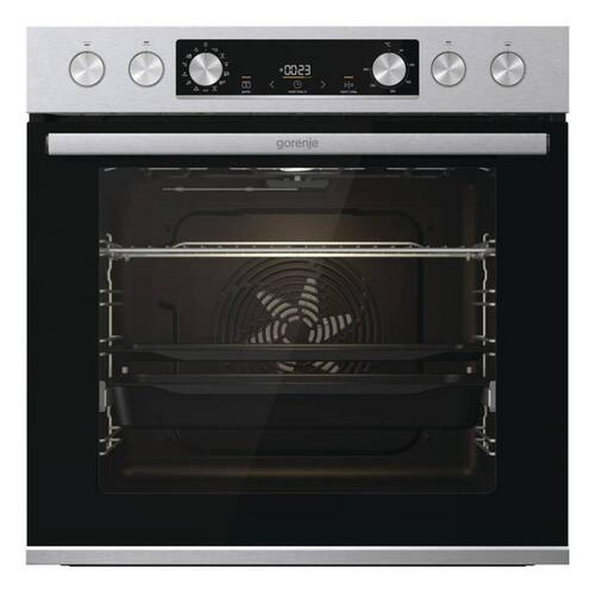 Einbauherd-Set B: 59,5 cm Elektro-Glaskeramik - Edelstahlfarben/Schwarz, Basics, Glas/Metall (59,5/59,5/56,4cm) - Gorenje