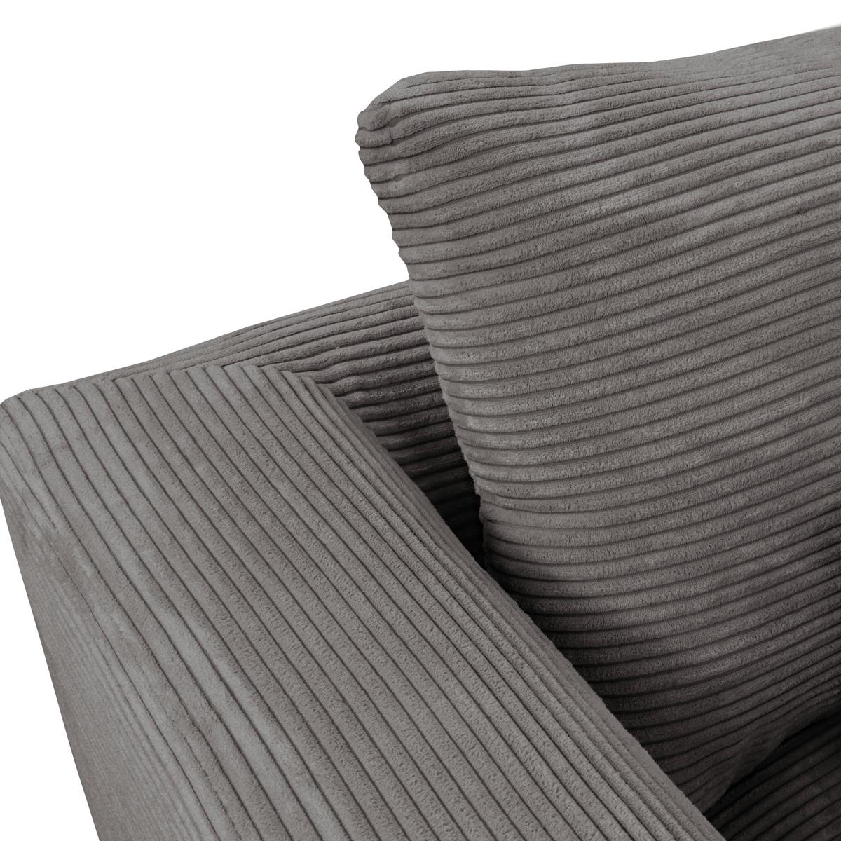 Ecksofa Berlin Cord Grau 313x172 Cm - Schwarz/Grau, Design, Textil (313/172cm) - Livetastic