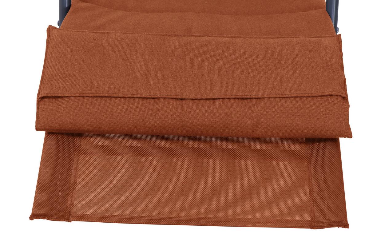 Garten-Relaxliege P02079 - Orange, KONVENTIONELL, Textil/Metall (57/81/143cm) - Siena Garden