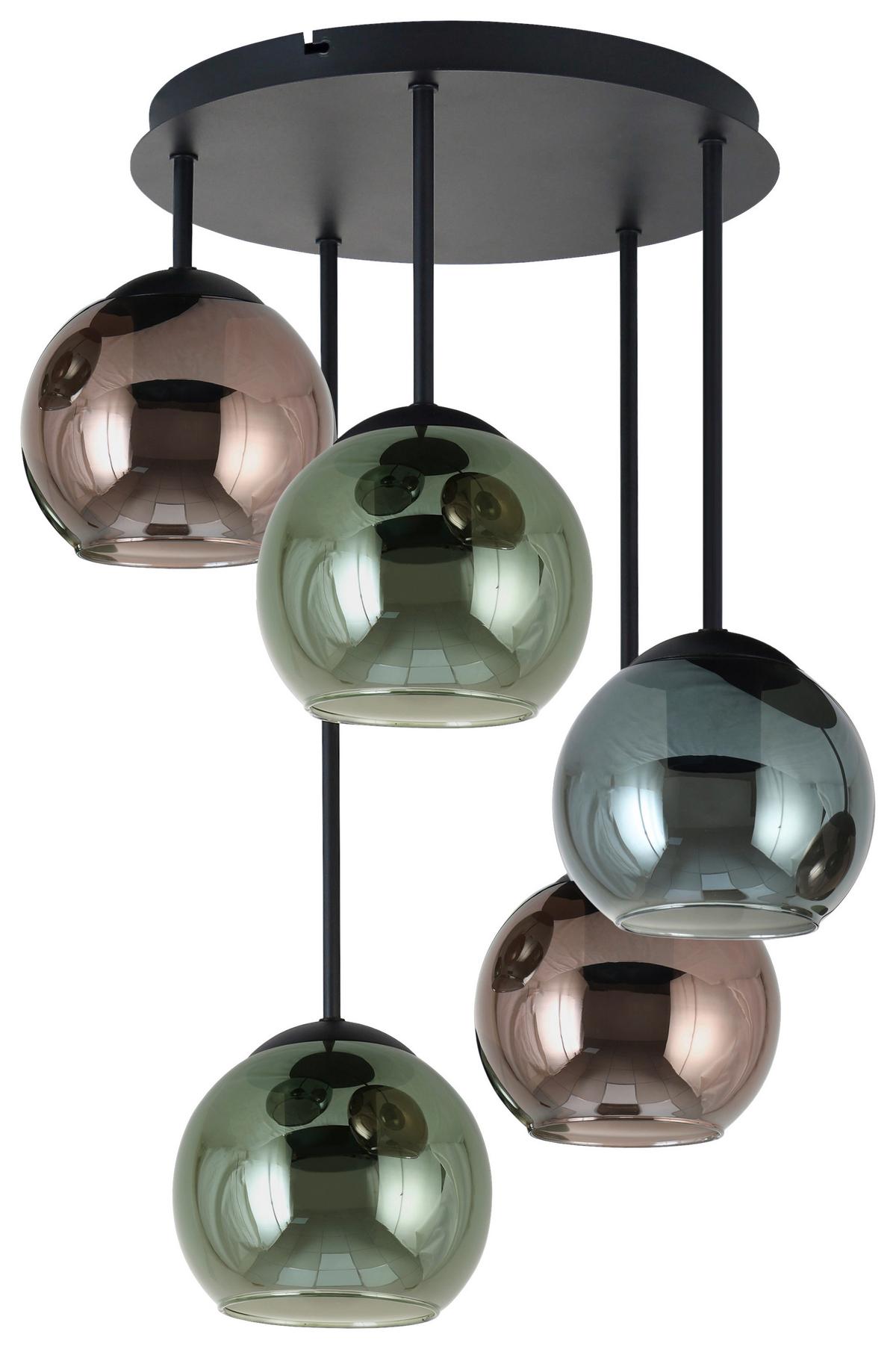 Deckenleuchte Gren - Blau/Rot, MODERN, Glas/Metall (40/58,8cm)