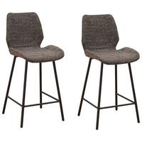 Barhocker-set Barron - Dunkelgrau/Schwarz, Design, Textil/Metall (47/99/55cm) - MID.YOU