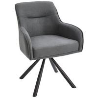 Armlehnstuhl Anna Grau B: 62 Cm - Schwarz/Grau, MODERN, Textil/Metall (62/84/62cm) - Livetastic