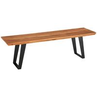 Dřevěná jídelní lavice HERKULES - černá/barvy akácie, Lifestyle, kov/dřevo (150/45/38cm) - Zandiara