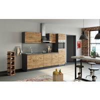 Küchenzeile Sorrento ohne Geräte B: 270 cm Eichefarben - Eichefarben/Anthrazit, MODERN, Holzwerkstoff (270/200/60cm) - Held