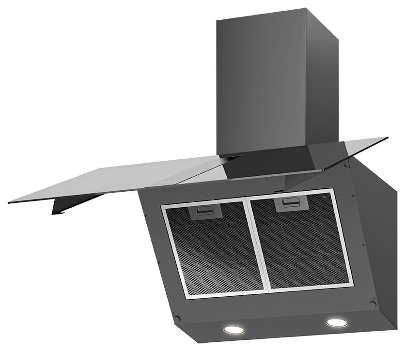 DUNSTABZUGSHAUBE UNA75S1 - Schwarz, MODERN, Glas/Metall (75cm)