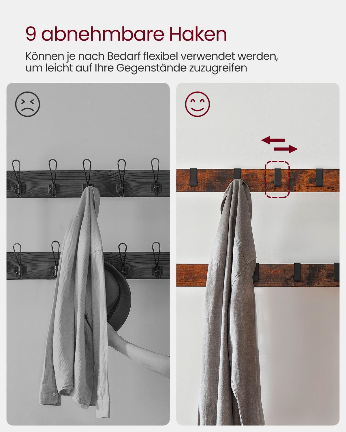 Šatna VINTAGE - černá/hnědá, Trend, kompozitní dřevo (72/183/33,7cm) - Boxxx