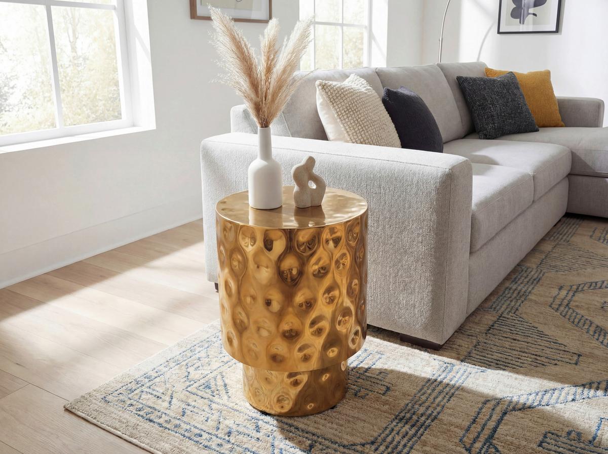 PRÍRUČNÝ STOLÍK WL7.543 - zlatá, Design, kov (36/36/50cm) - Livetastic