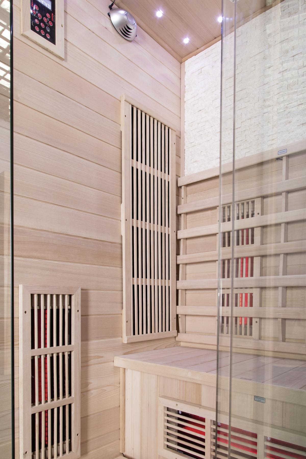 Infrarotkabine 2 Personen 120x200x105cm Göteborg - Naturfarben, MODERN, Holz (120/200/105cm)