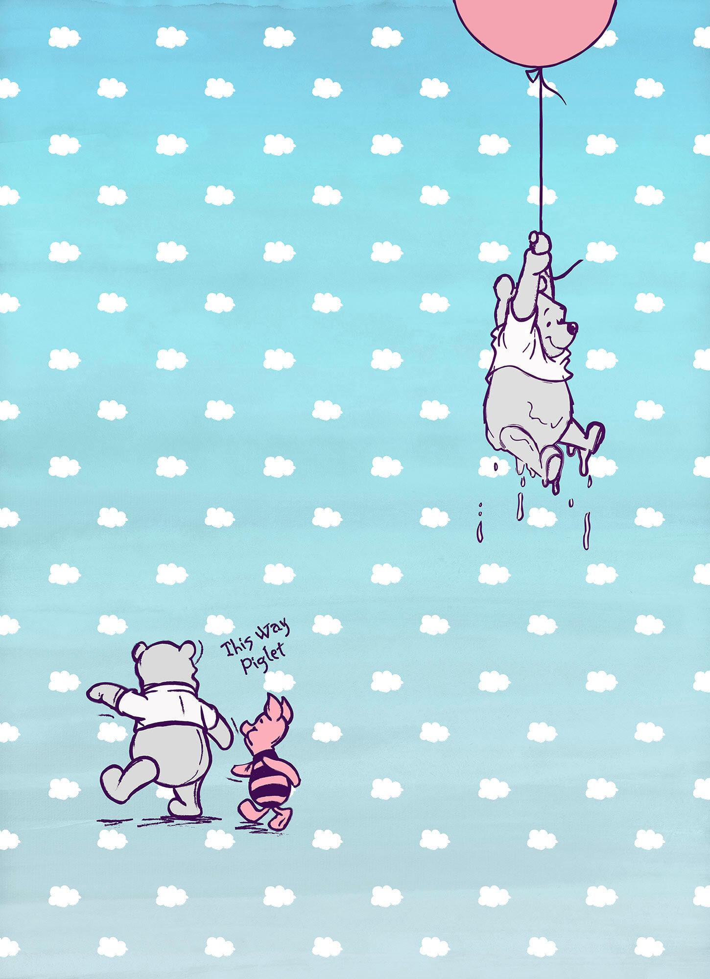 FOTOTAPETE Winnie Pooh Piglet - Design, Papier (184/254cm)