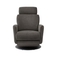 Relaxsessel Centrale T: 87-154 cm, Graubraun - Graubraun/Schwarz, MODERN, Textil (77/105/87-154cm) - Livetastic