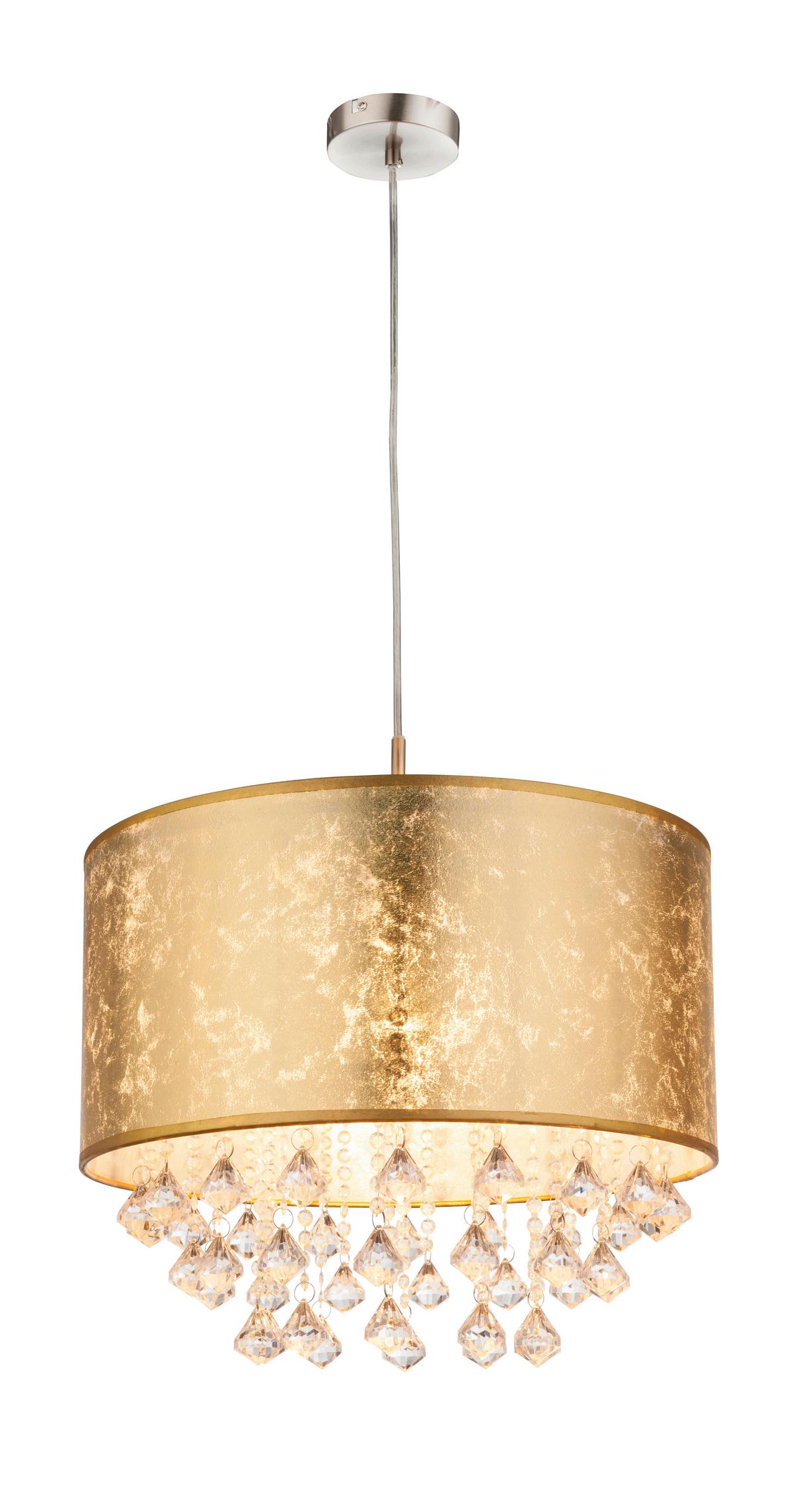 Hängeleuchte Vision H: 140 cm 1-Flammig Goldfarben - Design, Kunststoff/Textil (40/140cm) - Globo