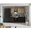 Küchenblock Turin Schwarz/eiche Dekor B: 310 Cm - Schwarz/Eiche Artisan, Basics, Holzwerkstoff (310cm) - MID.YOU