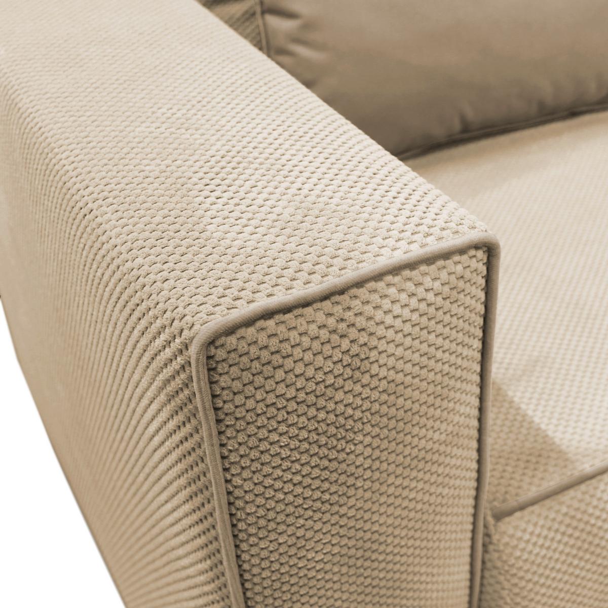Récamiere Iga Li Creme B: 168 cm - Creme/Schwarz, Design, Textil (168/73/99cm) - MID.YOU