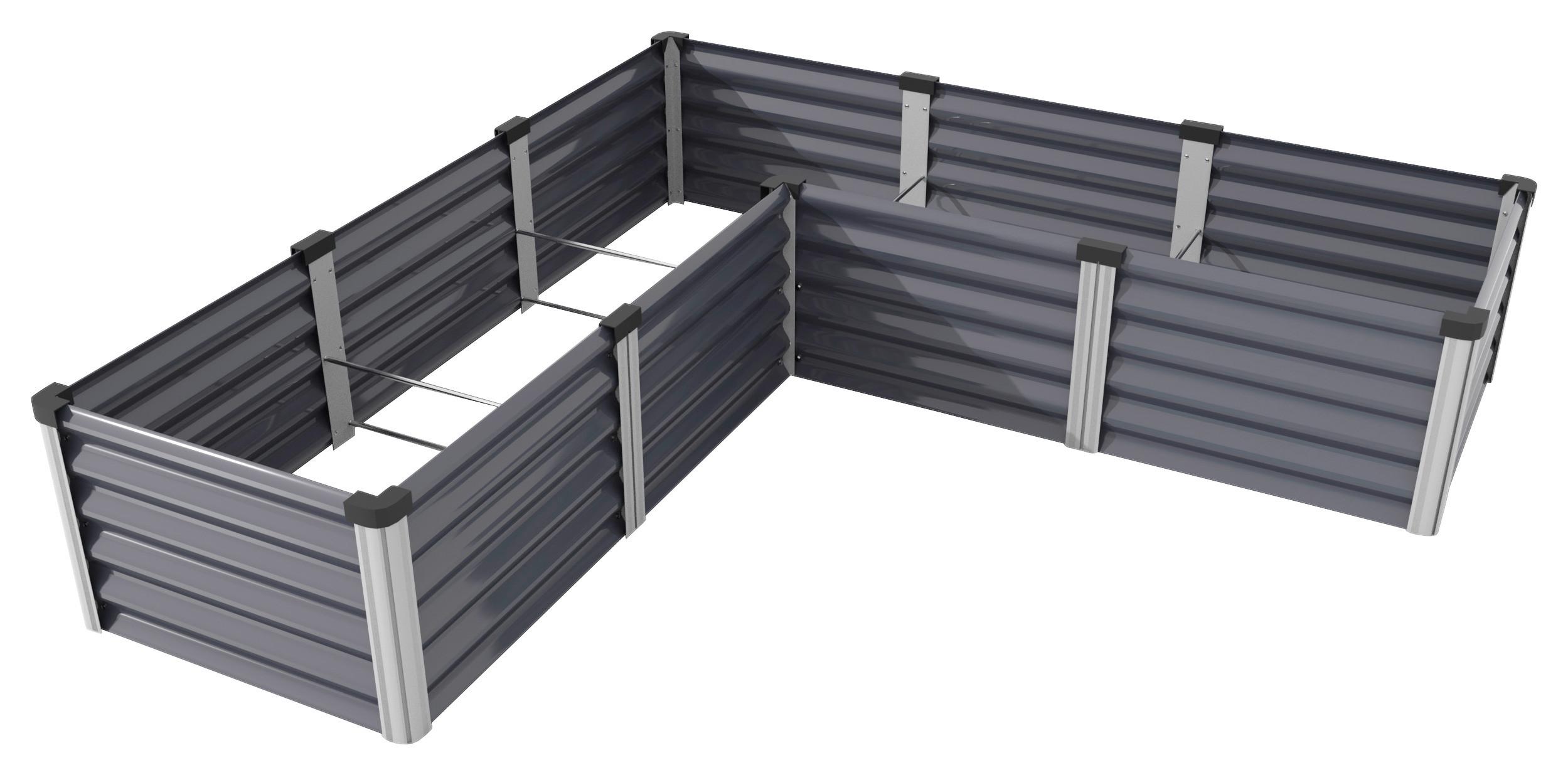 Hochbeet Stahl Linus 185x40,3x185 cm Anthrazit - Anthrazit/Alufarben, Basics, Metall (185/40,3/185cm)