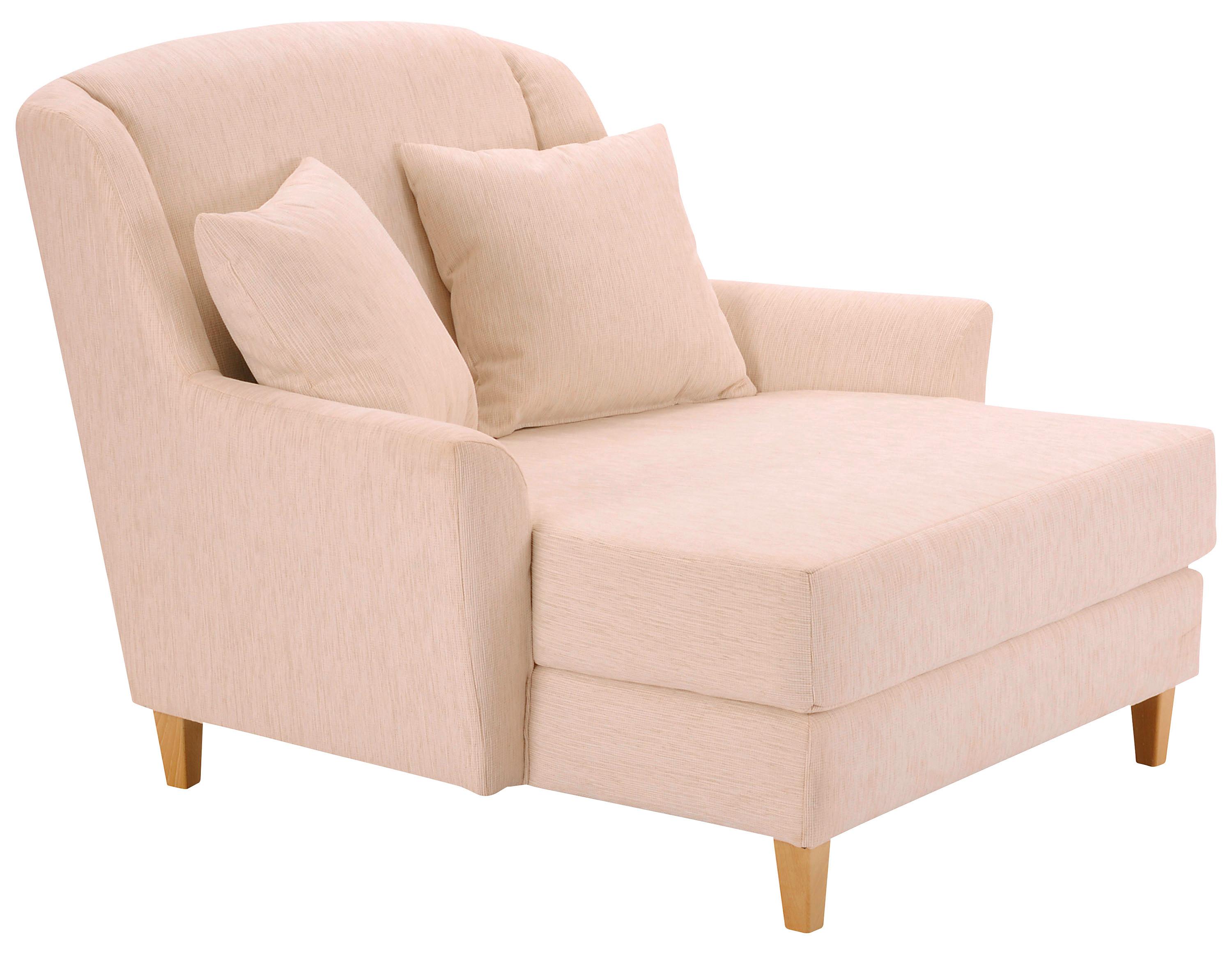 Big Sessel Mit Armlehnen Judith Strukturgewebe Creme - Creme/Naturfarben, MODERN, Textil (136/107/142cm) - Max Winzer