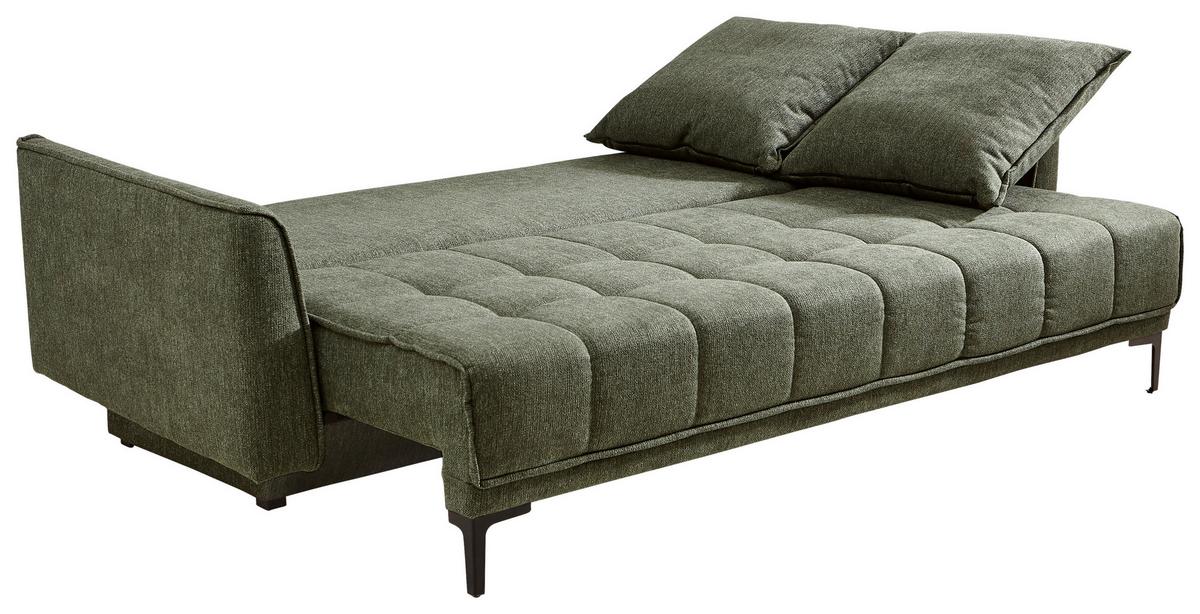 Schlafsofa Level - Schwarz/Grün, Design, Textil (235/70/108cm) - Livetastic