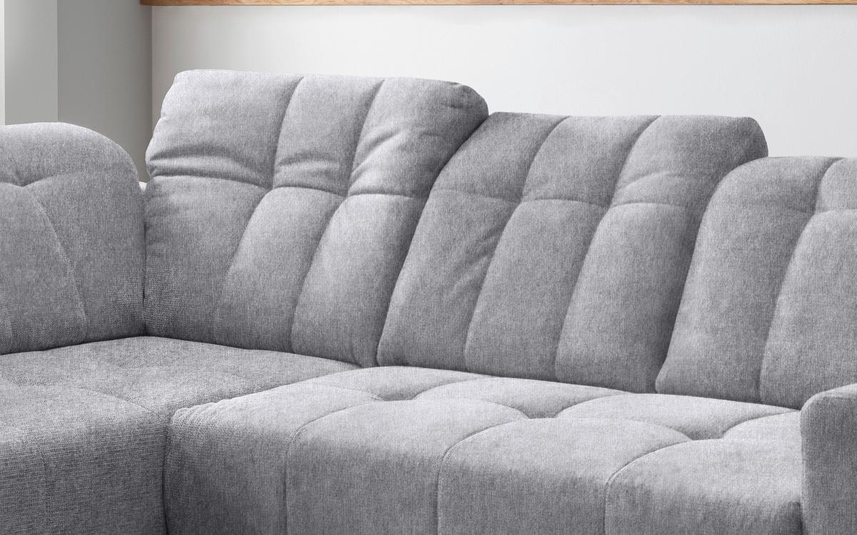 Ecksofa Mit Usb Anschluss Sano, Hellgrau, S: 200x261 Cm - Hellgrau/Schwarz, MODERN, Textil (200/261cm) - Livetastic