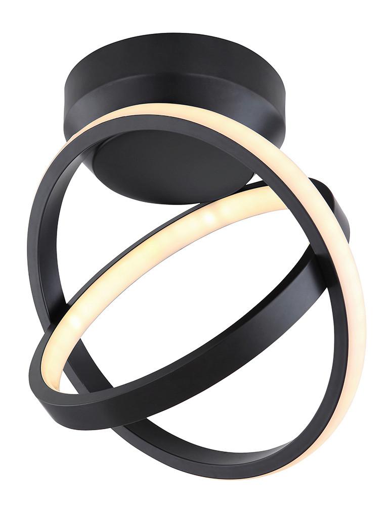 LED-Deckenleuchte Kamilla Ø 25 cm - Opal/Schwarz, Design, Kunststoff/Metall (25/28cm) - Globo