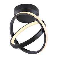 LED-Deckenleuchte Kamilla Ø 25 cm - Opal/Schwarz, Design, Kunststoff/Metall (25/28cm) - Globo