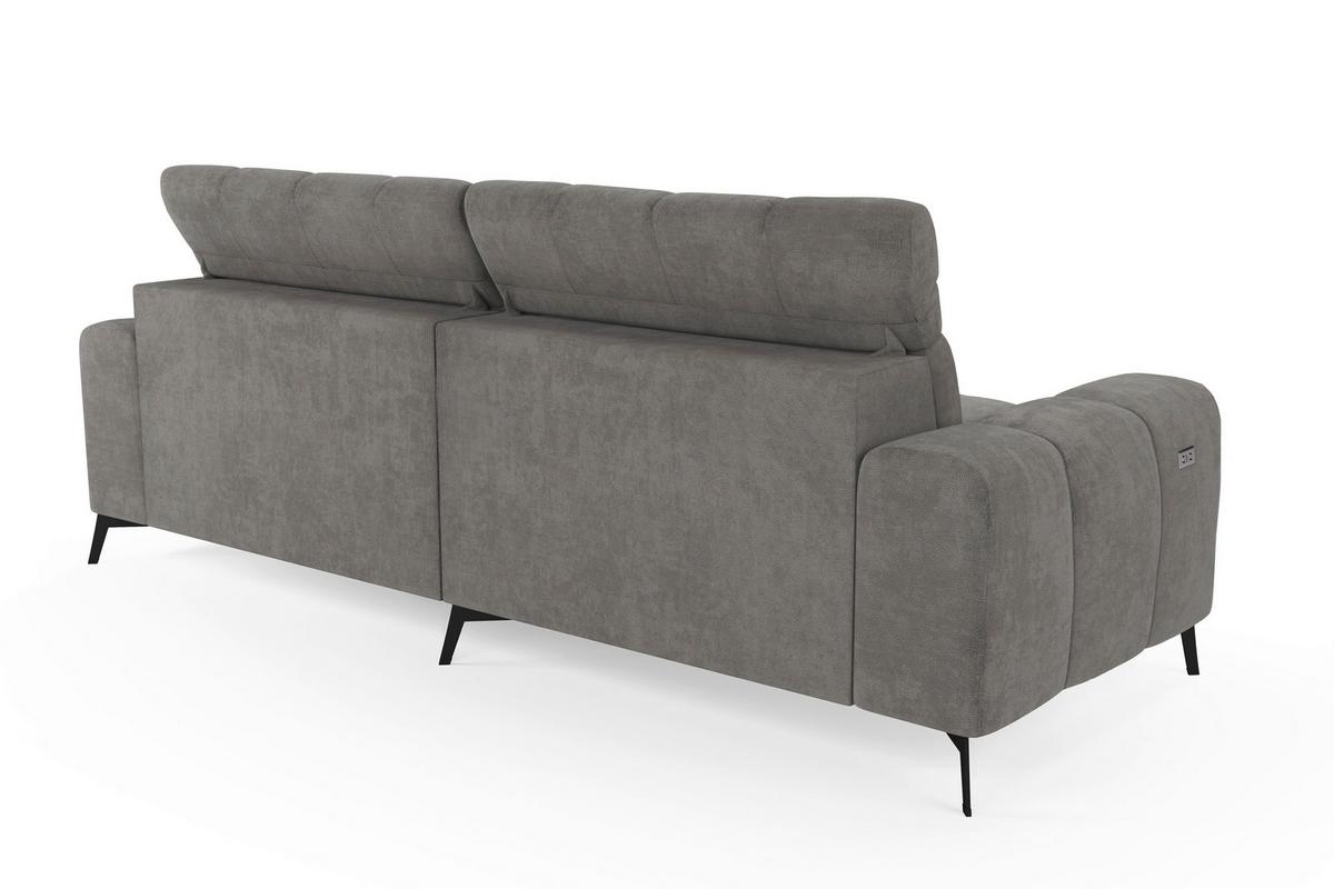 Rohová sedačka LAYA, pravá, šedohnědá tkanina MEMPHIS - šedohnědá, Moderní, textil (250/155cm) - Premium Living