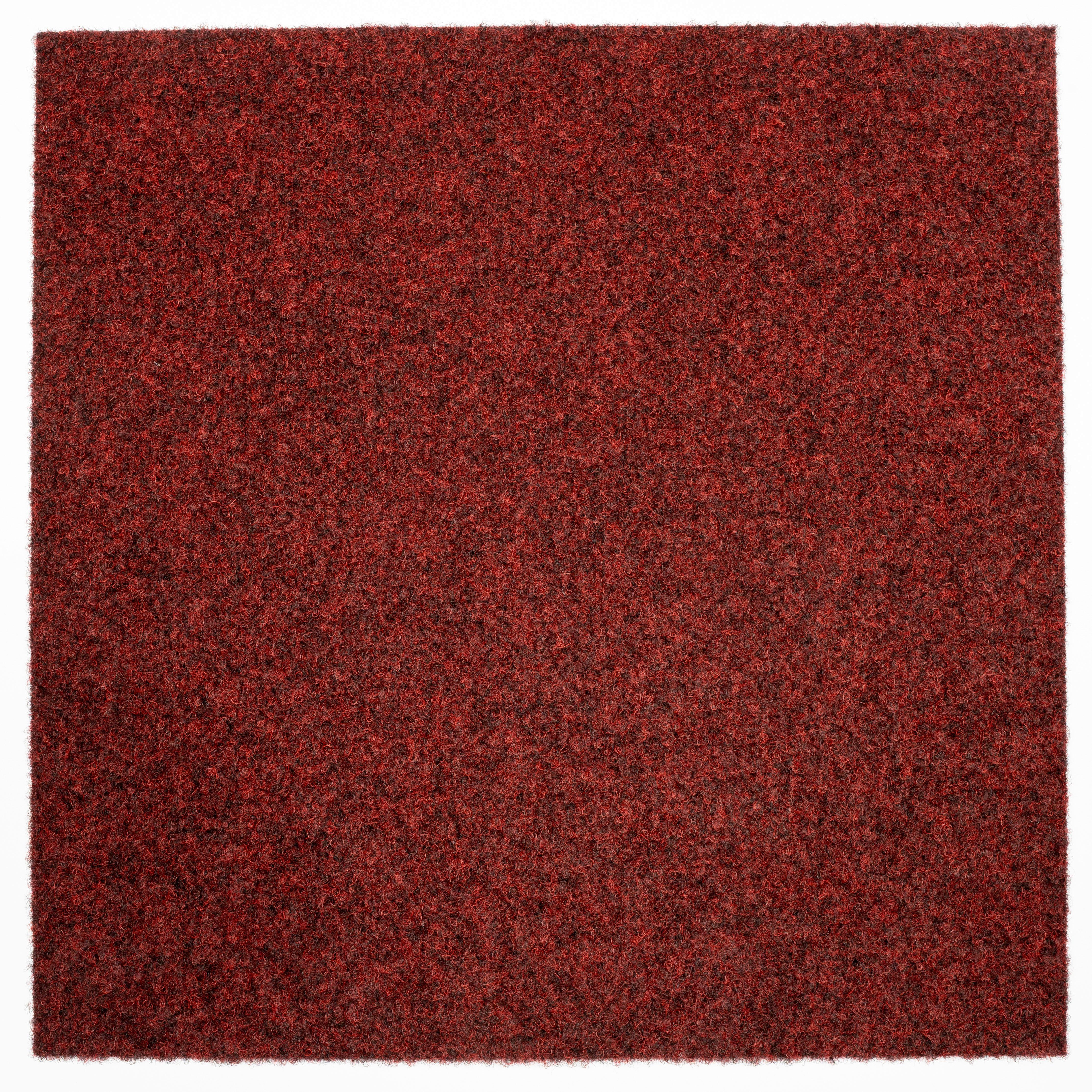 Teppichfliese Rot Solid Vel 50x50 cm Florhöhe 4 mm - Rot, Basics, Textil (50/50cm)