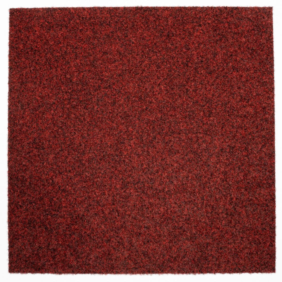Teppichfliese Rot Solid Vel 50x50 cm Florhöhe 4 mm - Rot, Basics, Textil (50/50cm)