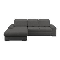 Ecksofa mit Bettfunktion Malaga new Chenille graphit - Schwarz/Graphitfarben, KONVENTIONELL, Textil (203/286cm) - Ondega
