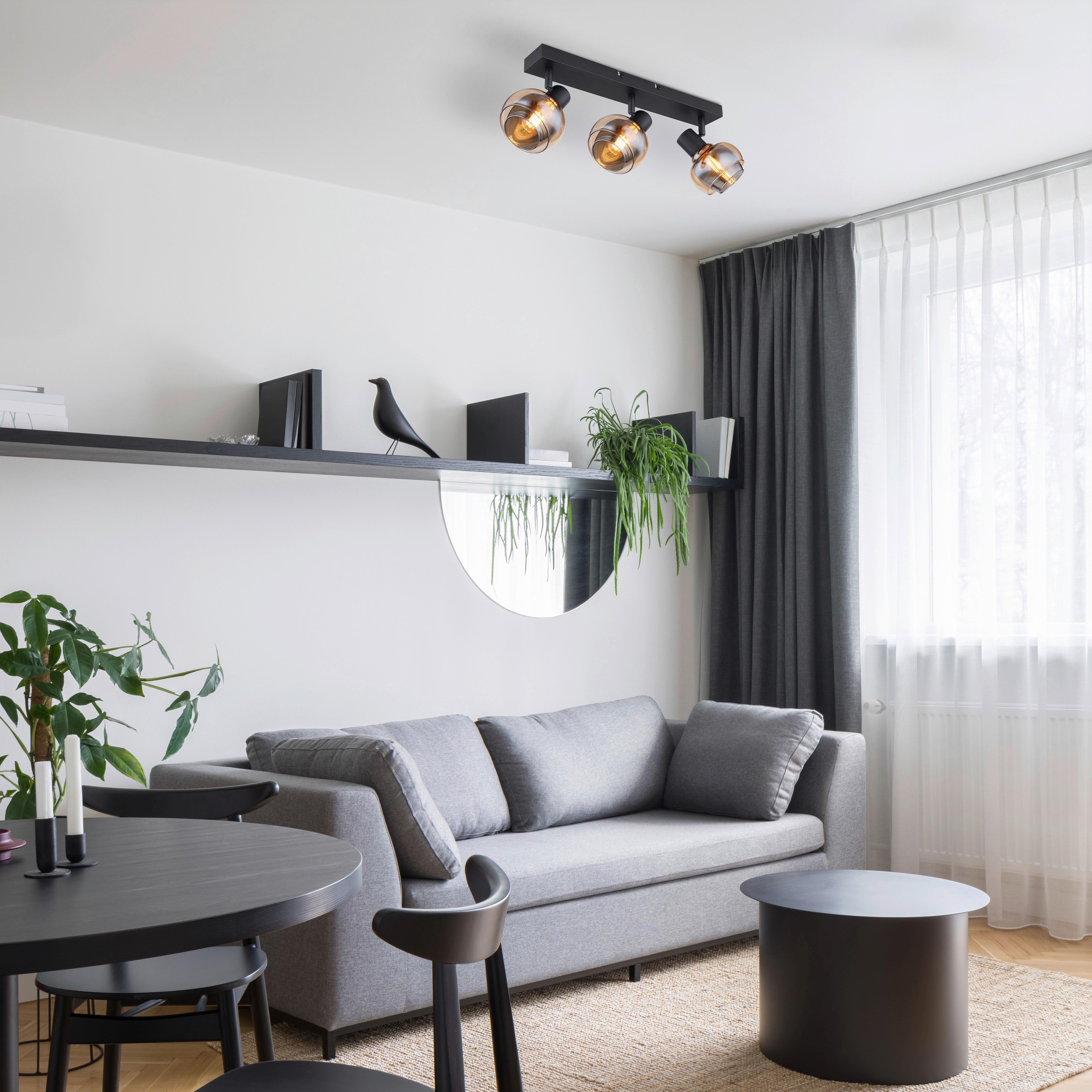 Strahler 54309-3b - Schwarz, Basics, Glas/Metall (41/10,5/13,5cm) - Globo