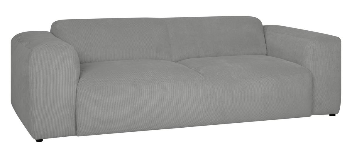 3-sitzer-sofa Hannah Hellgrau B: 247 Cm - Hellgrau/Schwarz, Design, Textil (247/75/104cm) - MID.YOU