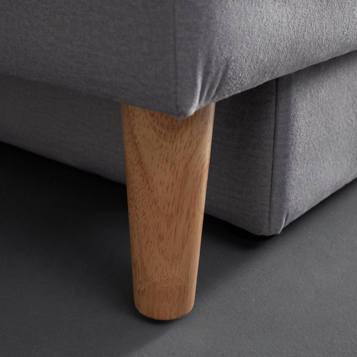 Pohovka s taburetem ELIZA světle šedá - černá/světle šedá, Moderní, dřevo/textil (260/75/210cm) - Bessagi Home
