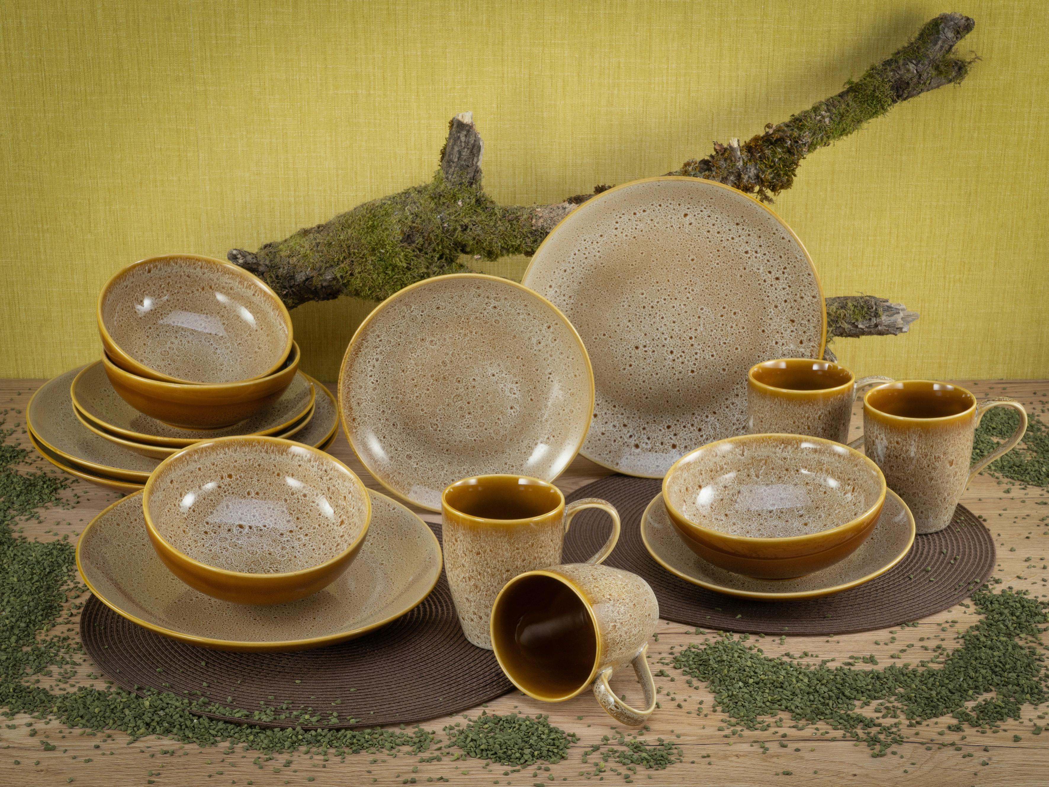 Kombiservice Keramik 4 Personen Geschirr Set - Multicolor, MODERN, Keramik (34/31/33cm) - Creatable