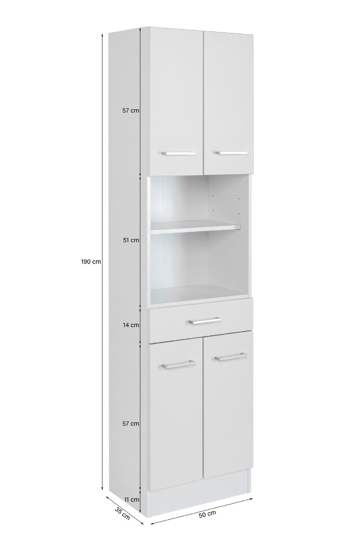 Hochschrank Riga Hellgrau/Weiß B: 50 cm - Hellgrau/Weiß, MODERN, Holzwerkstoff (50/190/35cm) - Held