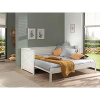 Ausziehbett mit Bettlade 90x200 cm Pino Weiß - Weiß, MODERN, Holz/Holzwerkstoff (90/200cm) - Vipack