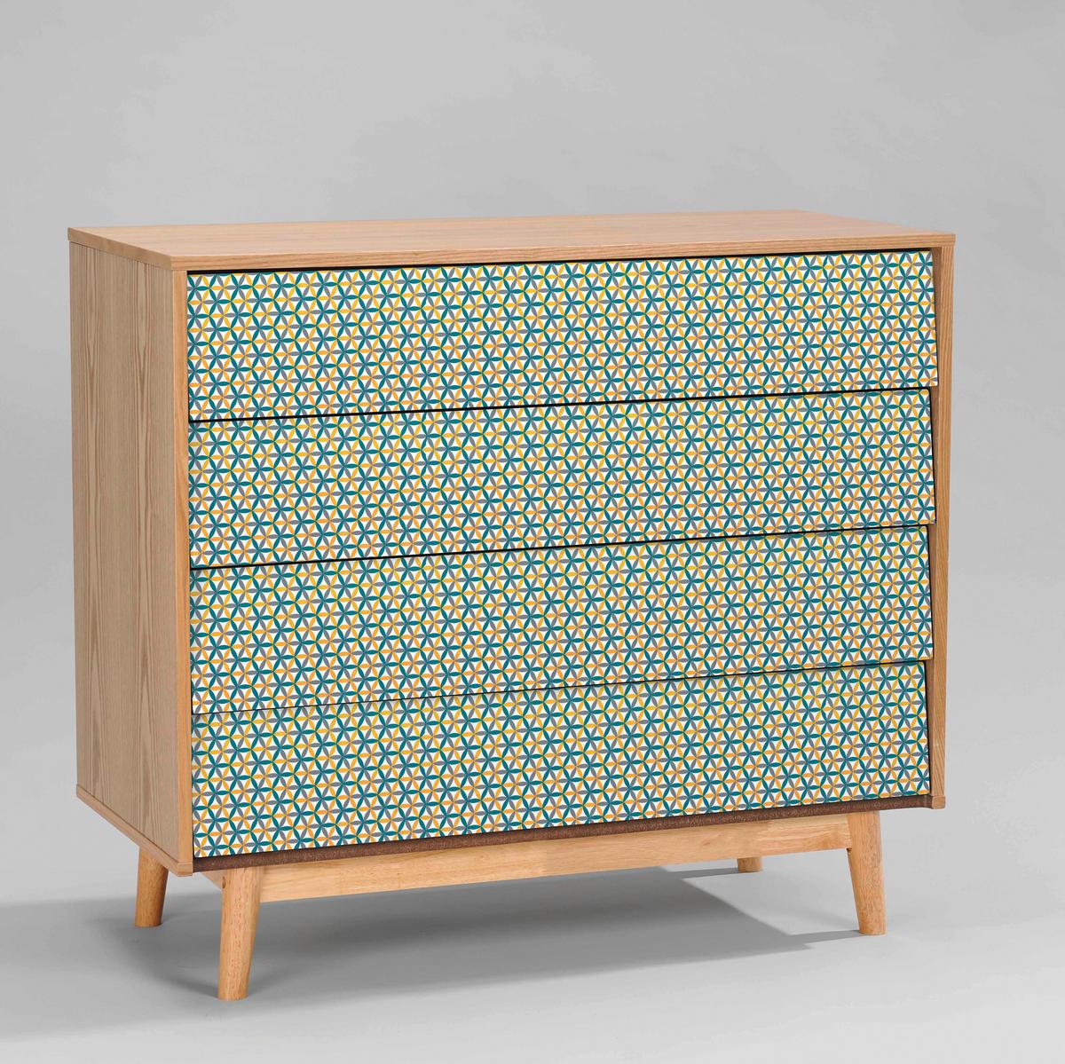 Klebefolie Muster Kf Charleston 45x200 cm - Blau/Gelb, Basics (45/200cm)