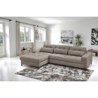 Ecksofa Bonito, Hellbraun Schenkel: 176x255 Cm - Hellbraun/Schwarz, Design, Textil (176/260cm) - Livetastic