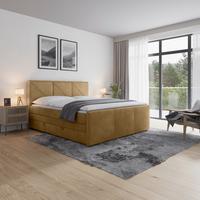Boxspringbett mit Bettkasten Bologna 180x200 cm Beige - Beige/Schwarz, MODERN, Holz/Kunststoff (180/200cm) - MID.YOU
