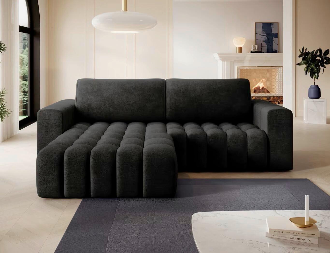 Ecksofa Bonett Anthrazit S: 175x250 cm - Anthrazit/Schwarz, Design, Textil (175/250cm) - MID.YOU
