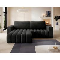 Ecksofa Bonett Anthrazit S: 175x250 Cm - Anthrazit/Schwarz, Design, Textil (175/250cm) - MID.YOU