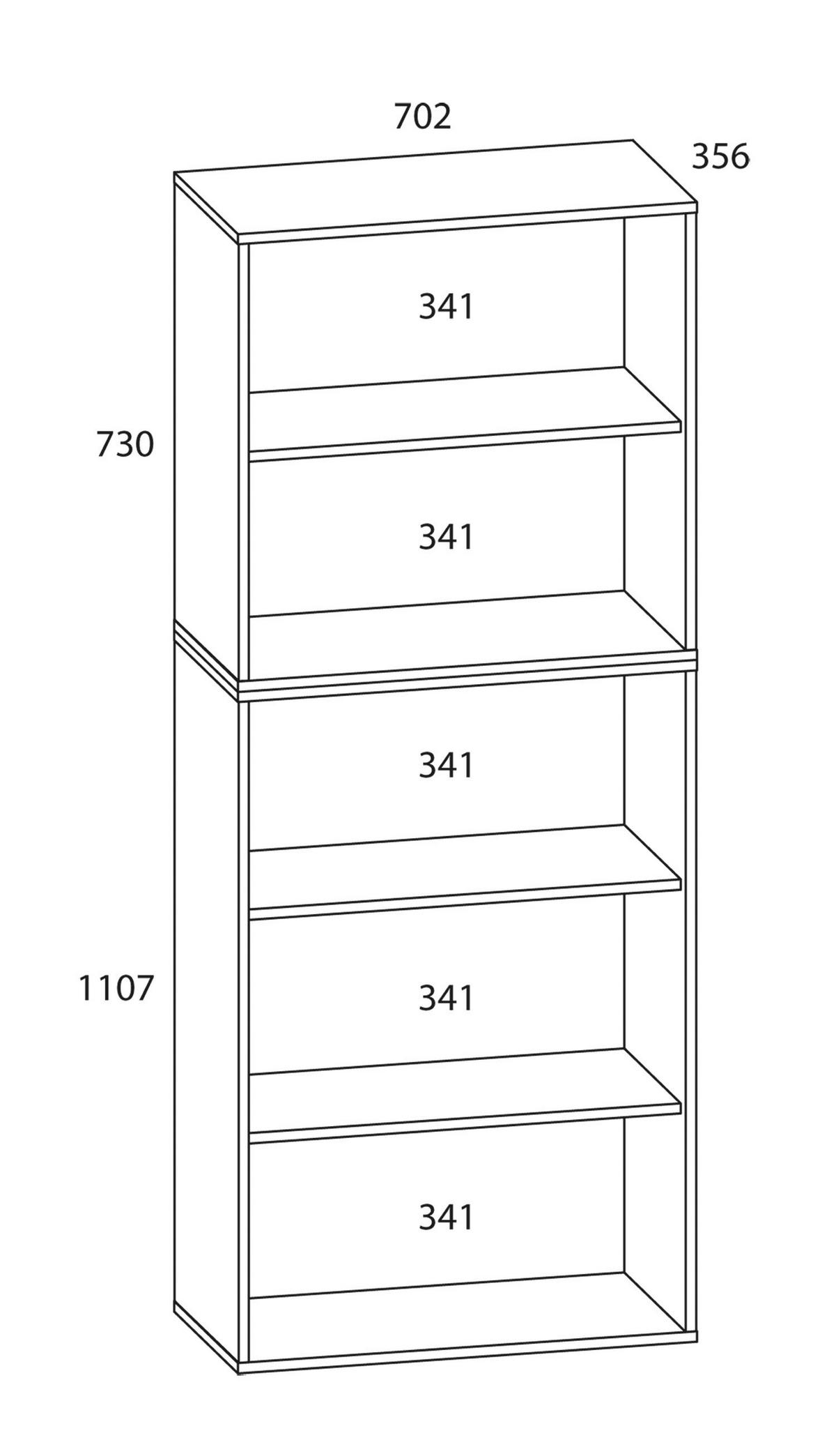 Schuhschrank Vandol Buche Dekor B: 71 cm - Buchefarben/Schwarz, Design, Holzwerkstoff (71/180/37cm) - MID.YOU