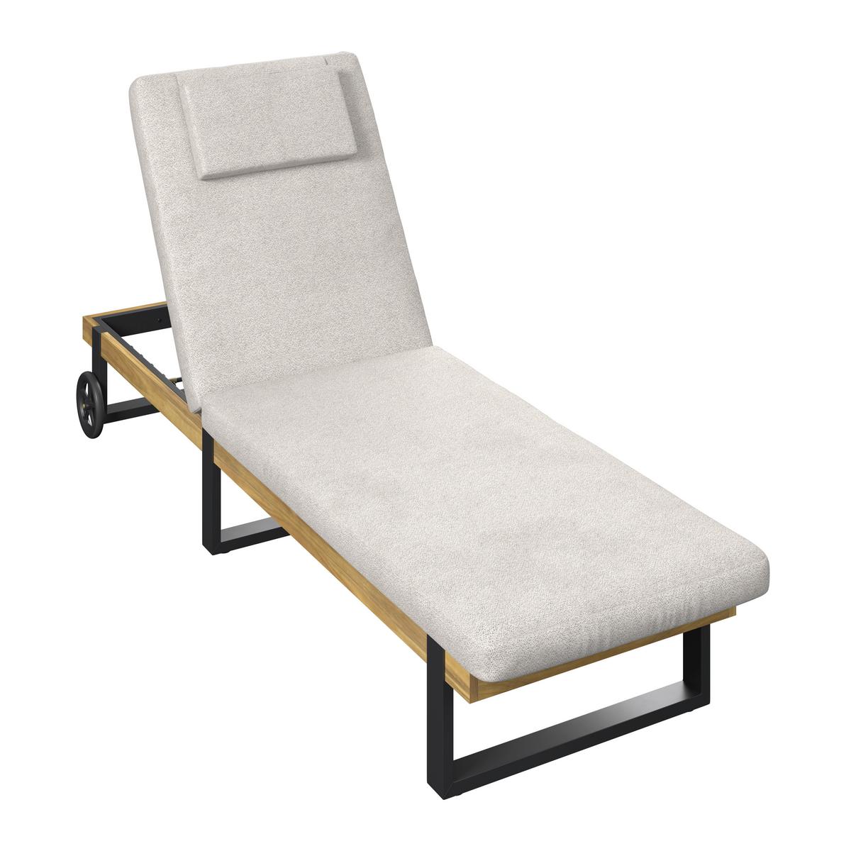 ZÁHRADNÉ LEŽADLO ELENYI - farba akácie, Modern, kov/drevo (200/95/65cm) - Bessagi Garden