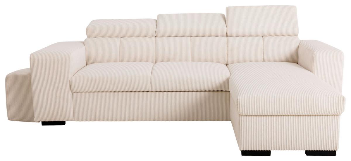 Ecksofa Sirius M creme, 251x165cm - Creme, KONVENTIONELL, Holz/Holzwerkstoff (251/165cm)