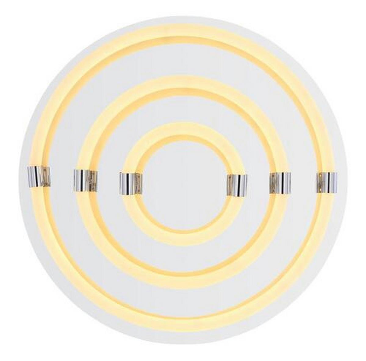 LED-Deckenleuchte Ø 55 cm 1-Flammig, Rund - Opal/Weiß, Design, Kunststoff/Metall (55/15cm) - Globo