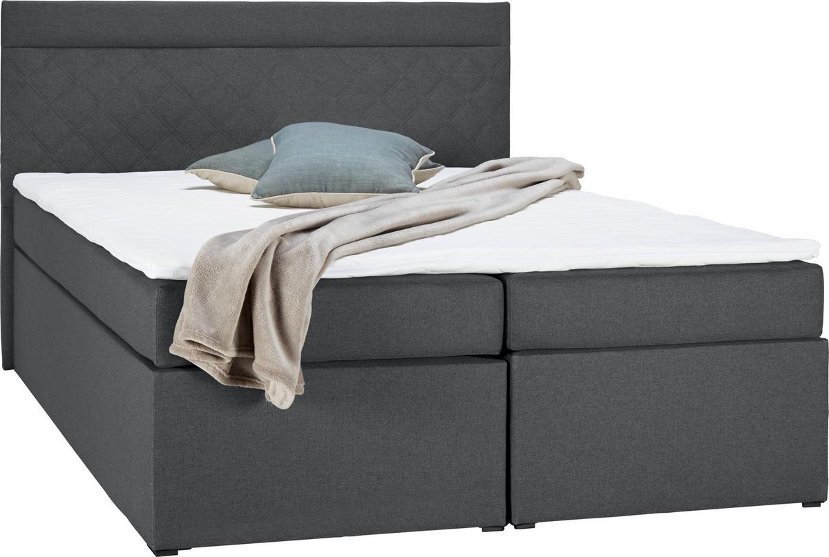 Boxspring postel ROSA, 140x200 cm, antracitová - tmavě šedá/antracitová, Moderní, dřevo/kompozitní dřevo (140/200cm) - Bessagi Home