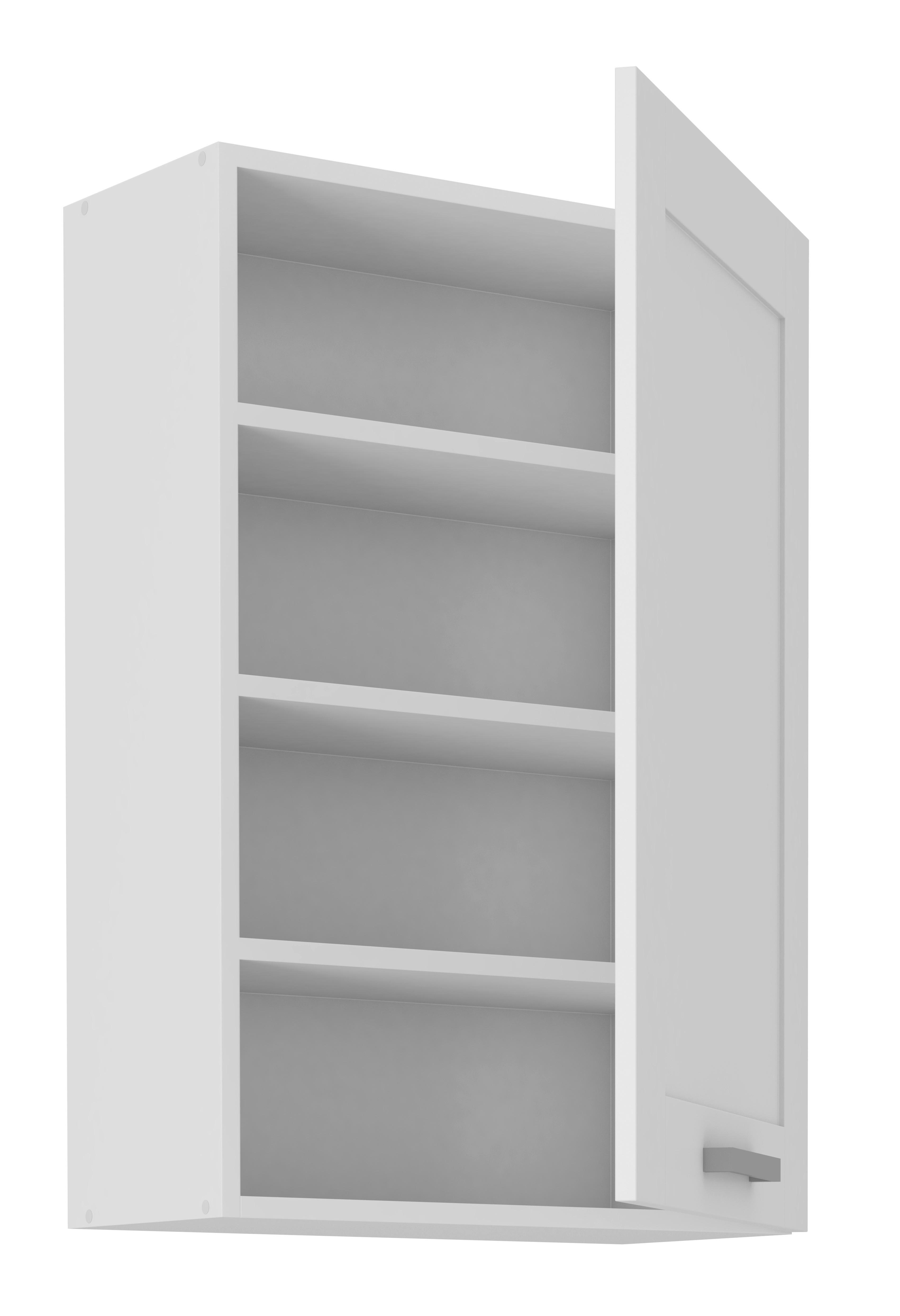 Küchenoberschrank Luisa B: 60 Cm Weiß 1 Drehtür - Weiß, ROMANTIK / LANDHAUS, Holzwerkstoff (60/90/31cm)