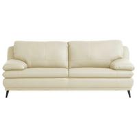 Trojmiestna pohovka FERRARA II - čierna/krémová, Modern, kov/koža (214/88/92cm)
