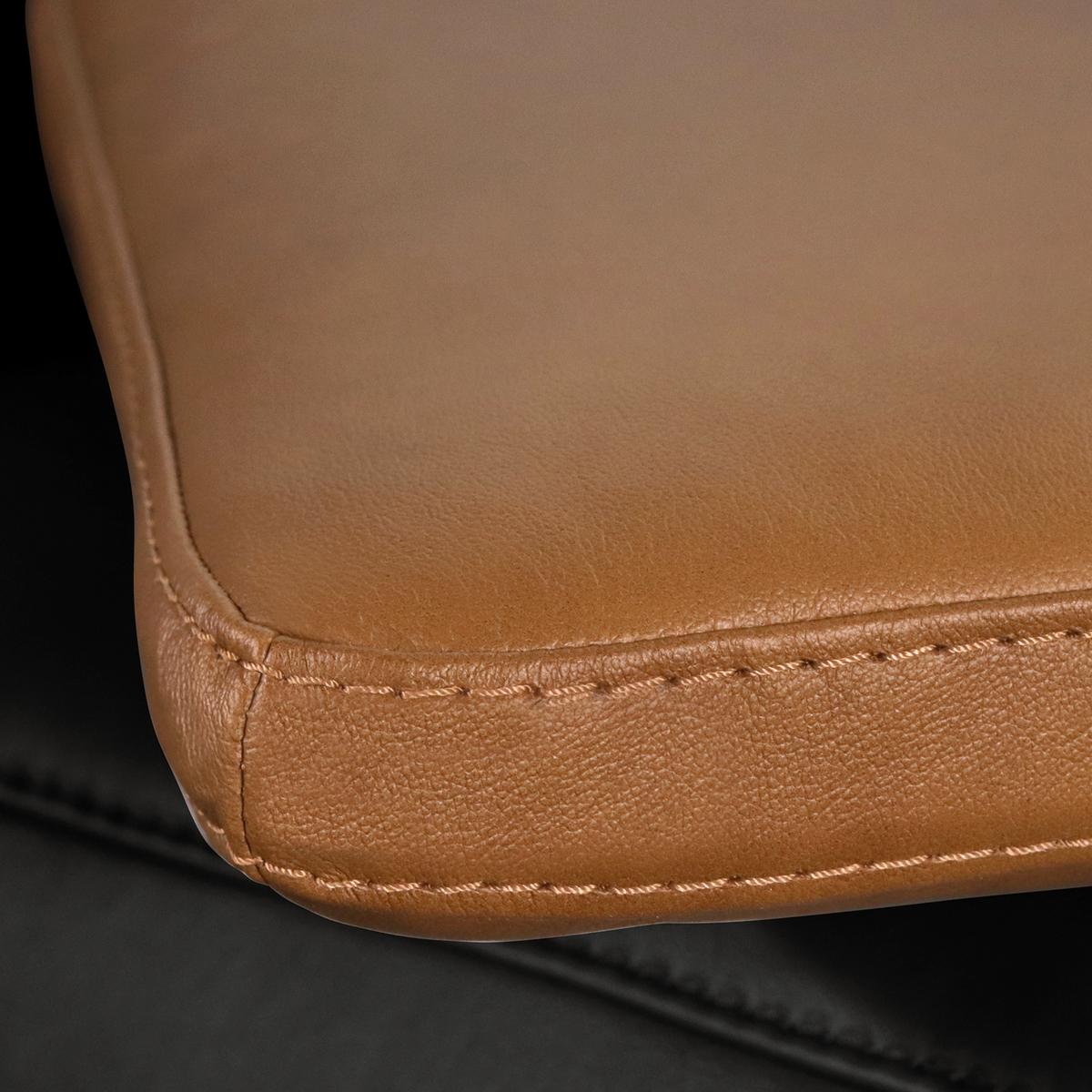 Zierkissen Spring Echtleder Cognac, B: 52 cm - Cognac, Design, Leder (52/42/7cm) - Livetastic